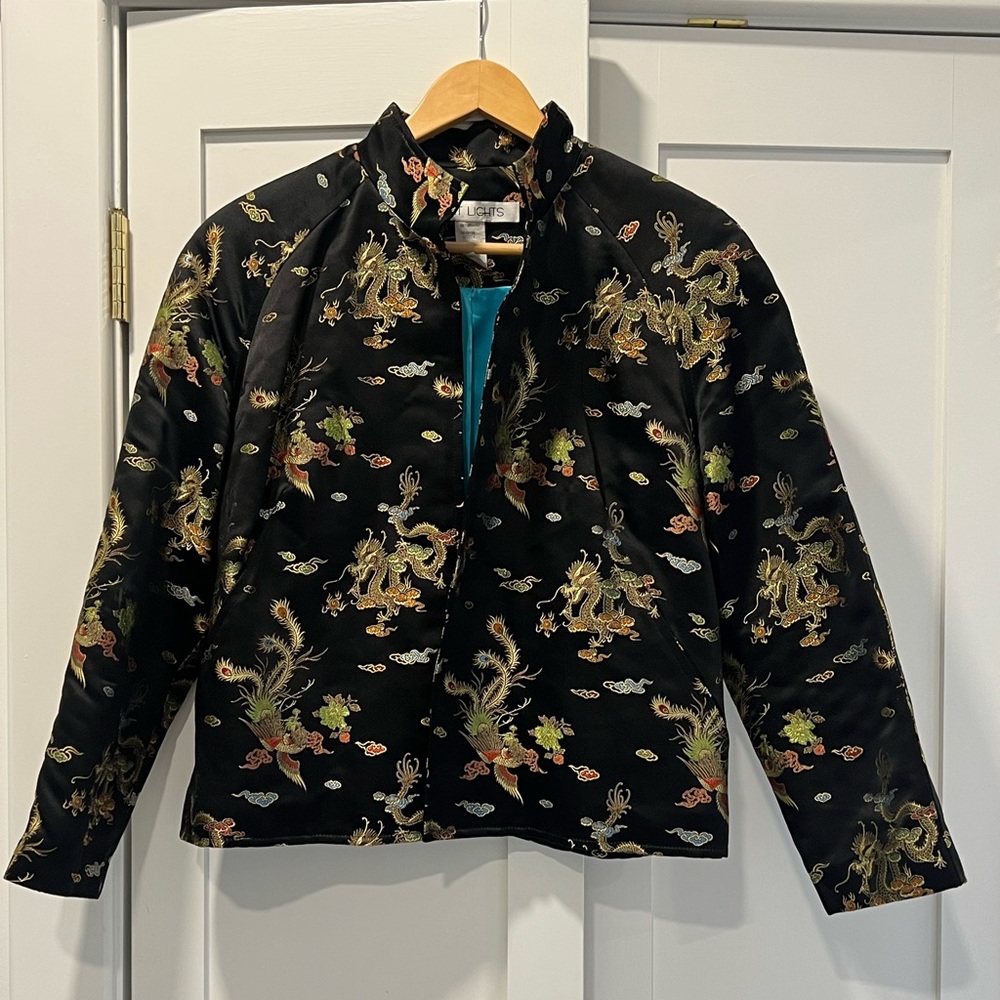 Night Lights by Michael Calderon Vintage Silk Blend Blazer Asian